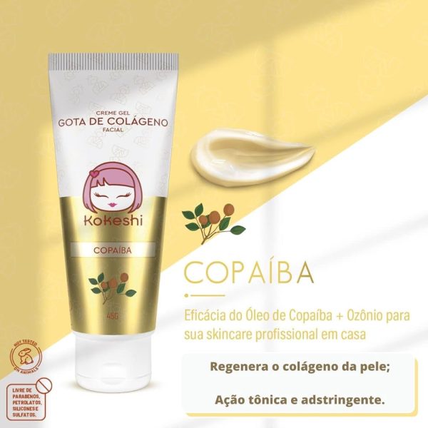 Creme Gel Facial Gota de Colágeno Kokeshi 15g