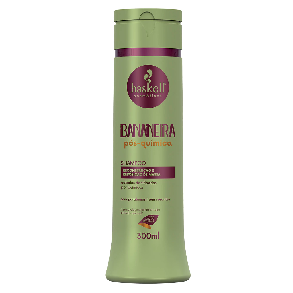 1783013982567-grzugum6k9a.webp Shampoo Bananeira Tratamento Pós Química Haskell 300ml - Imagem 1